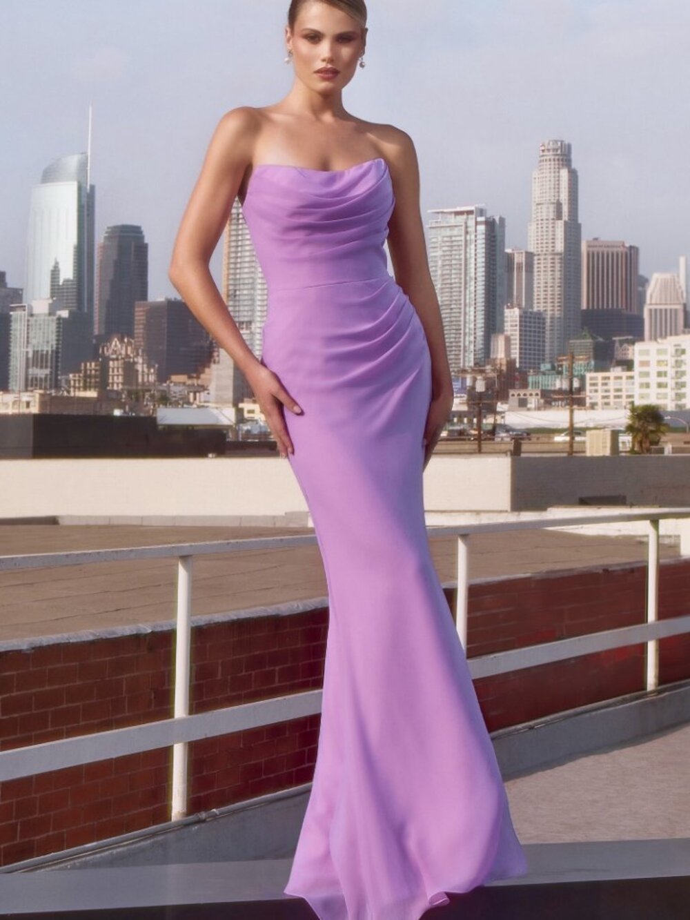 NEW LAVENDER Evening Gown Floor Length Formal Elegant Stunning T702